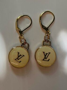 Louis Vuitton Gold Pendants turned into Earrings